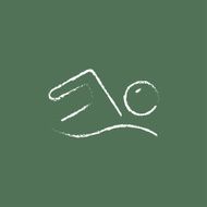 Swimmer icon drawn in chalk N2