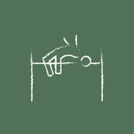 High jump icon drawn in chalk