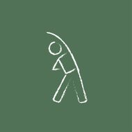 Man making exercises icon drawn in chalk