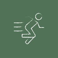 Running man icon drawn in chalk