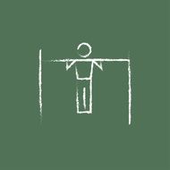 Gymnast on the bar icon drawn in chalk