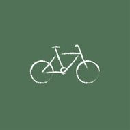 Bicycle icon drawn in chalk