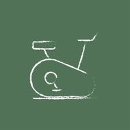Exercise bike icon drawn in chalk