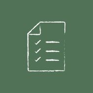 Shopping list icon drawn in chalk