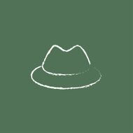 Classic hat icon drawn in chalk