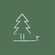 Landscape icon drawn in chalk