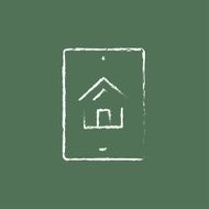 Property search on mobile device icon drawn in chalk