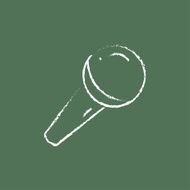 Microphone icon drawn in chalk
