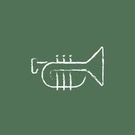 Trumpet icon drawn in chalk