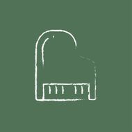 Piano icon drawn in chalk
