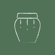Drum instrument icon drawn in chalk