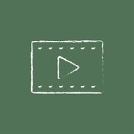 Film frame icon drawn in chalk N2