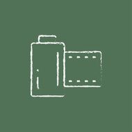 Camera roll icon drawn in chalk