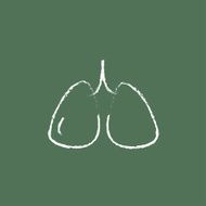 Lungs icon drawn in chalk