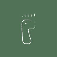 Footprint icon drawn in chalk