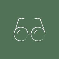 Eyeglasses icon drawn in chalk