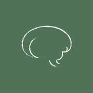 Brain icon drawn in chalk