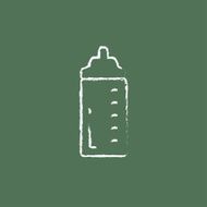 Feeding bottle icon drawn in chalk