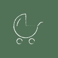 Baby stroller icon drawn in chalk