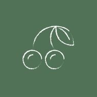 Cherry icon drawn in chalk