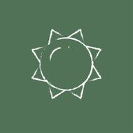 Sun icon drawn in chalk
