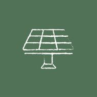 Solar panel icon drawn in chalk