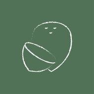 Coconut icon drawn in chalk