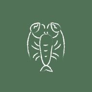 Lobster icon drawn in chalk
