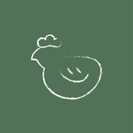 Chick icon drawn in chalk