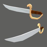 Set of swords isolated Low poly style Vector illustration