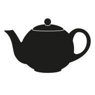 Silhouette symbol of classic teapot Vector illustration