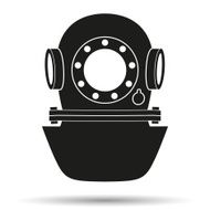 Silhouette symbol of Underwater diving helmet