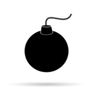Silhouette simple symbol of Black Bomb and wick