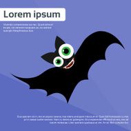 Bat Vampire Funny Eyes Black Flat Icon