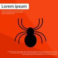 Spider Black Flat Icon Silhouette Vector