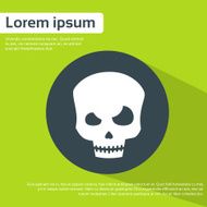Skull Human Head Flat Icon Halloween Vector