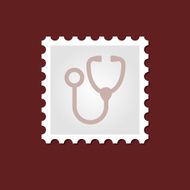 Stethoscope medical stamp