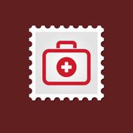 First aid kit medical stamp