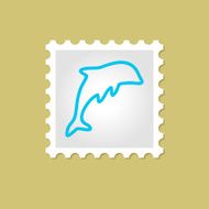 Dolphin vector stamp