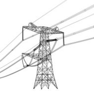 Silhouette of high voltage power lines Vector illustratio