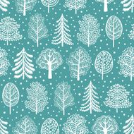 Winter forest seamless pattern N6