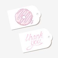 White paper tags in vector THANK YOU hand drawn lettering N2