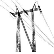 Silhouette of high voltage power lines Vector illustratio N2