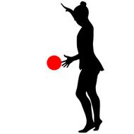 Silhouette girl gymnast with the ball Vector illustration N3