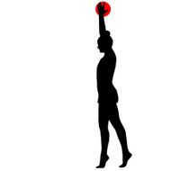 Silhouette girl gymnast with the ball Vector illustration N5