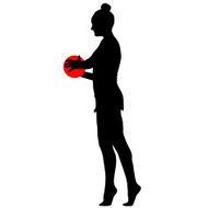 Silhouette girl gymnast with the ball Vector illustration N6