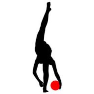 Silhouette girl gymnast with the ball Vector illustration N7