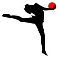 Silhouette girl gymnast with the ball Vector illustration N8