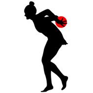 Silhouette girl gymnast with the ball Vector illustration N10