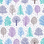 Winter forest seamless pattern N9